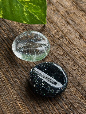 Crushed Opal Worry Stone with Cremation Ash *New*
