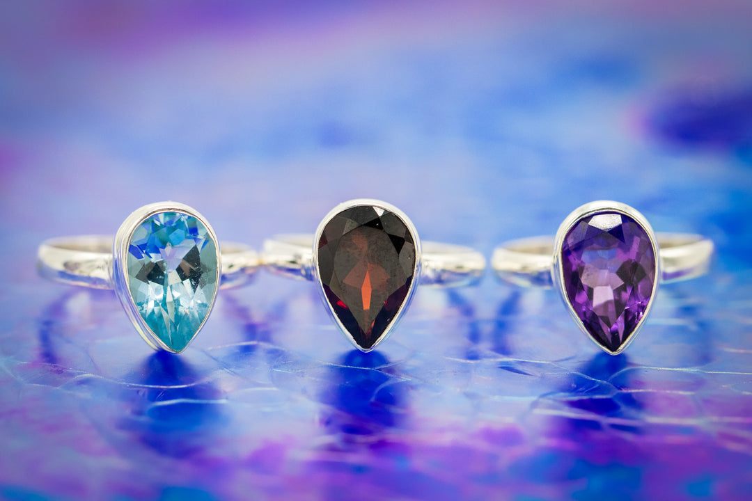 gemstone ring with cremation ash