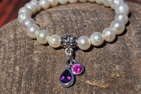 pearl bracelet with cremation ash