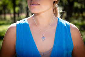 petite angel wing with cremation ash - pink turquoise white