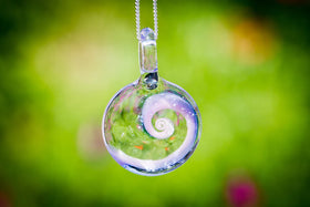 Spiral Circle Pendant with Cremation Ash
