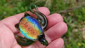 Dichroic Sea Turtle with Infused Cremation Ashes