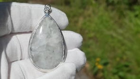 engravable moonstone pendant silver backed