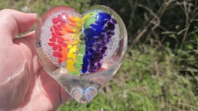 rainbow heart cremation ash
