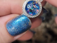 Bedazzled Circle Opal Cremation Ring