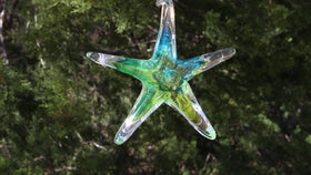 Dichroic Starfish Suncatcher with Infused Cremains