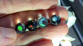 Sparkle Ring with 12mm Infused Opal Marble