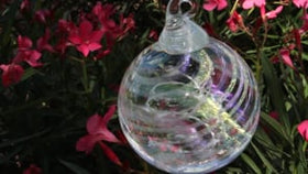 Hanging Dichroic Rainbow Orb with Cremains