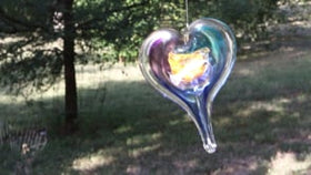 Dichroic Heart Suncatcher with Infused Cremains