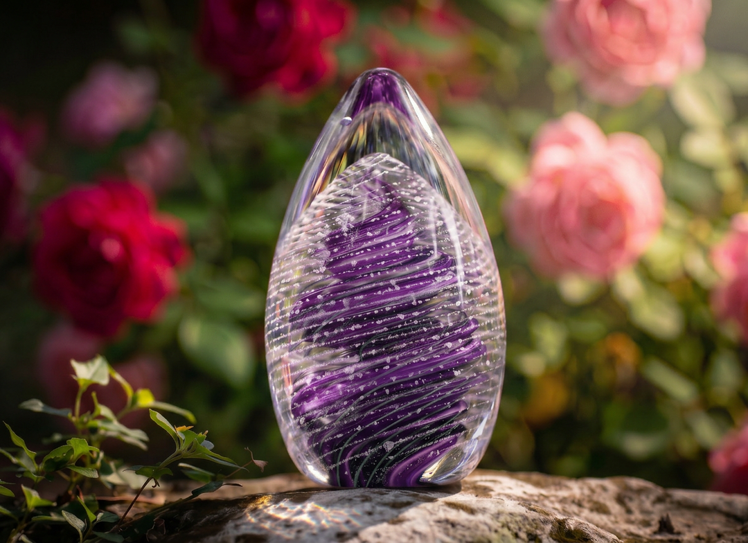 Bubble Helix Egg with Cremation Ash