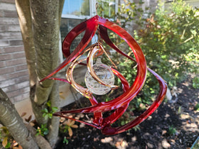 red spinner with cremation ash