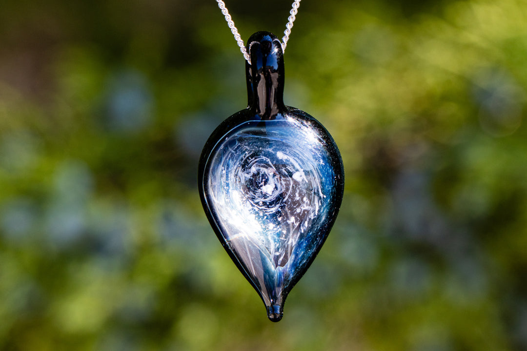 swirl arrow drop with cremation ash