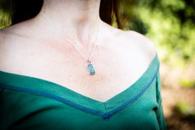 Rectangle Mica Pendant with Ash - Engravable
