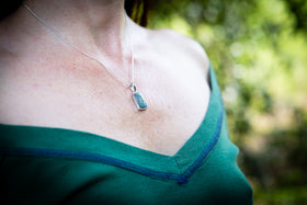 Rectangle Mica Pendant with Ash - Engravable