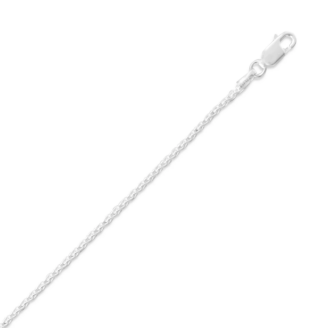 Sterling silver French Wheat chain with lobster clasp 1.8 mm
