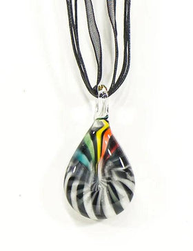 Zebra Rainbow Pendant with Cremation Ashes