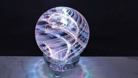 Illuminated Dichroic Rainbow Orb with Cremains