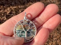 Ocean Beach Sunset Tree of Life Pendant with Cremains