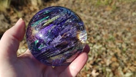 Dichroic Explosion Orb with Cremation Ash