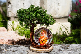 Ponderosa Tree Of Life with Spiral Bubble Flame Orb