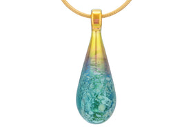 aquamarine pendant with cremation ash