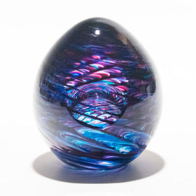 Ribbed Spiral Optic Egg with Cremains