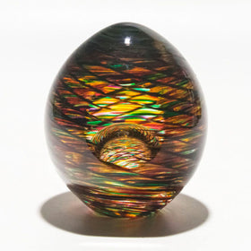 Ribbed Spiral Optic Egg with Cremains