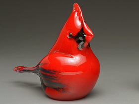 Memorial Glass Cardinal with Cremains