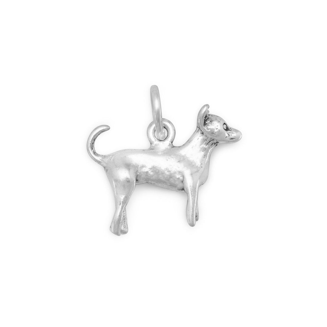Sterling silver Chihuahua charm with loop for bracelet or necklace