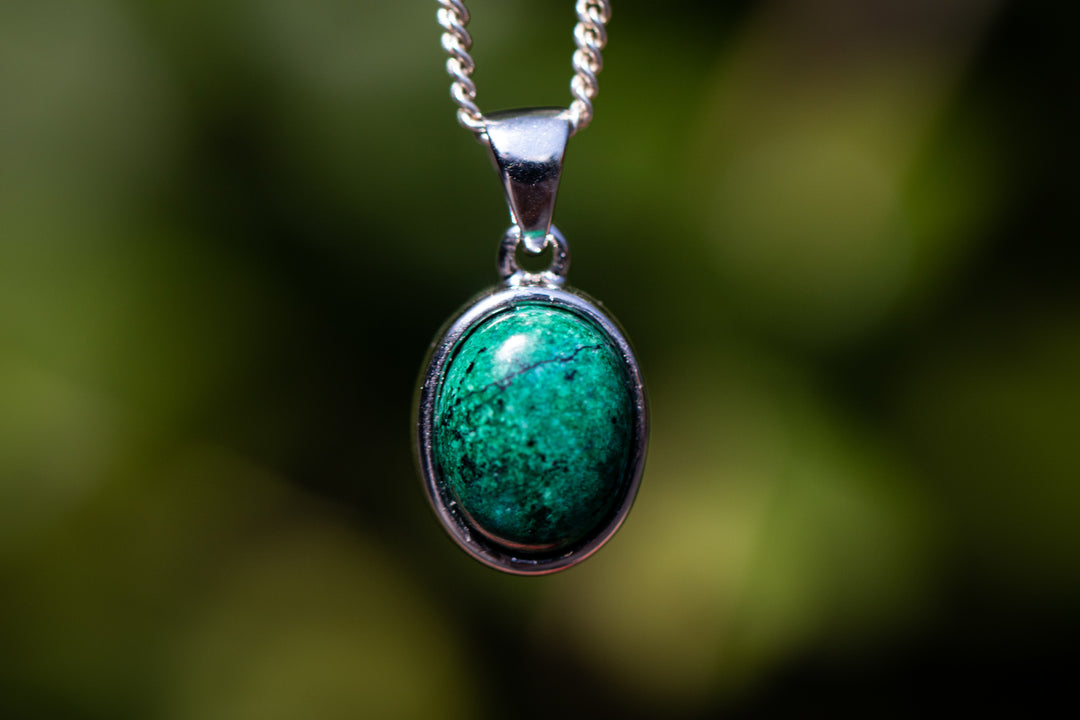 Sterling Silver Chrysocolla Necklace with space in back for cremation ash. Natural Stone Jewelry, Silver and Stone Jewelry, Chrysocolla Jewelry, Jewelry for Ash, Remembrance Jewelry, Necklace for Ash, Memorial Jewelry