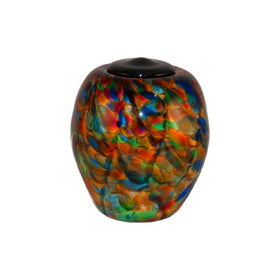 colorful glass urn