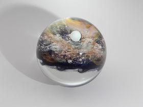 Wave Galaxy Glass Marble with Infused Cremation Ash