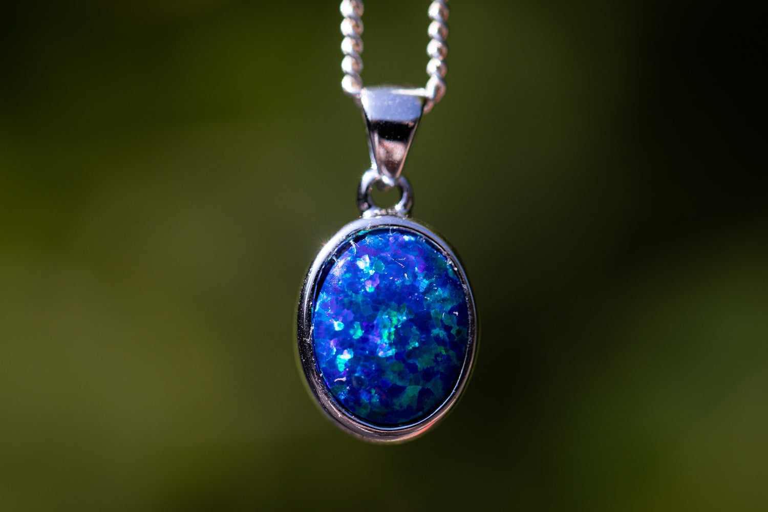 925 Sterling Silver Heart Pendant Necklace Women Blue Fire Opal Neckla –  The Wistful Woods