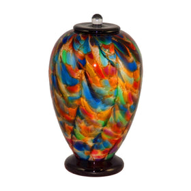 Autumn Deco Handblown Glass Urn