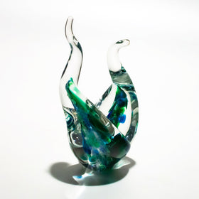 dual glass flames with cremation ash