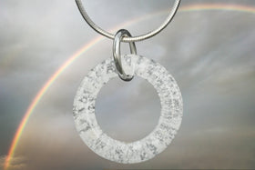 halo pendant with cremation ash