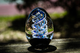 Glass Egg with Cremation Ash