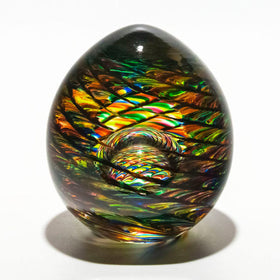 Ribbed Spiral Optic Egg with Cremains