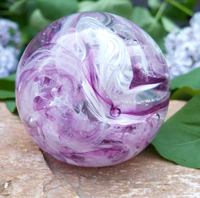 cotton candy orb with cremation ash