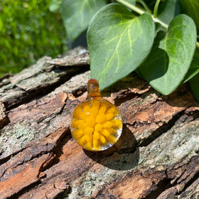 flower pendants with cremation ash