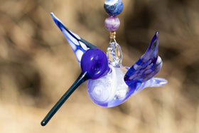 Blue Hummingbird with Crushed Opal