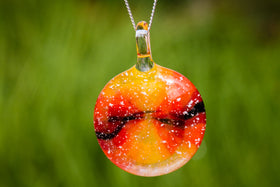 Setting Sun Circle Pendant with Infused Cremation Ash