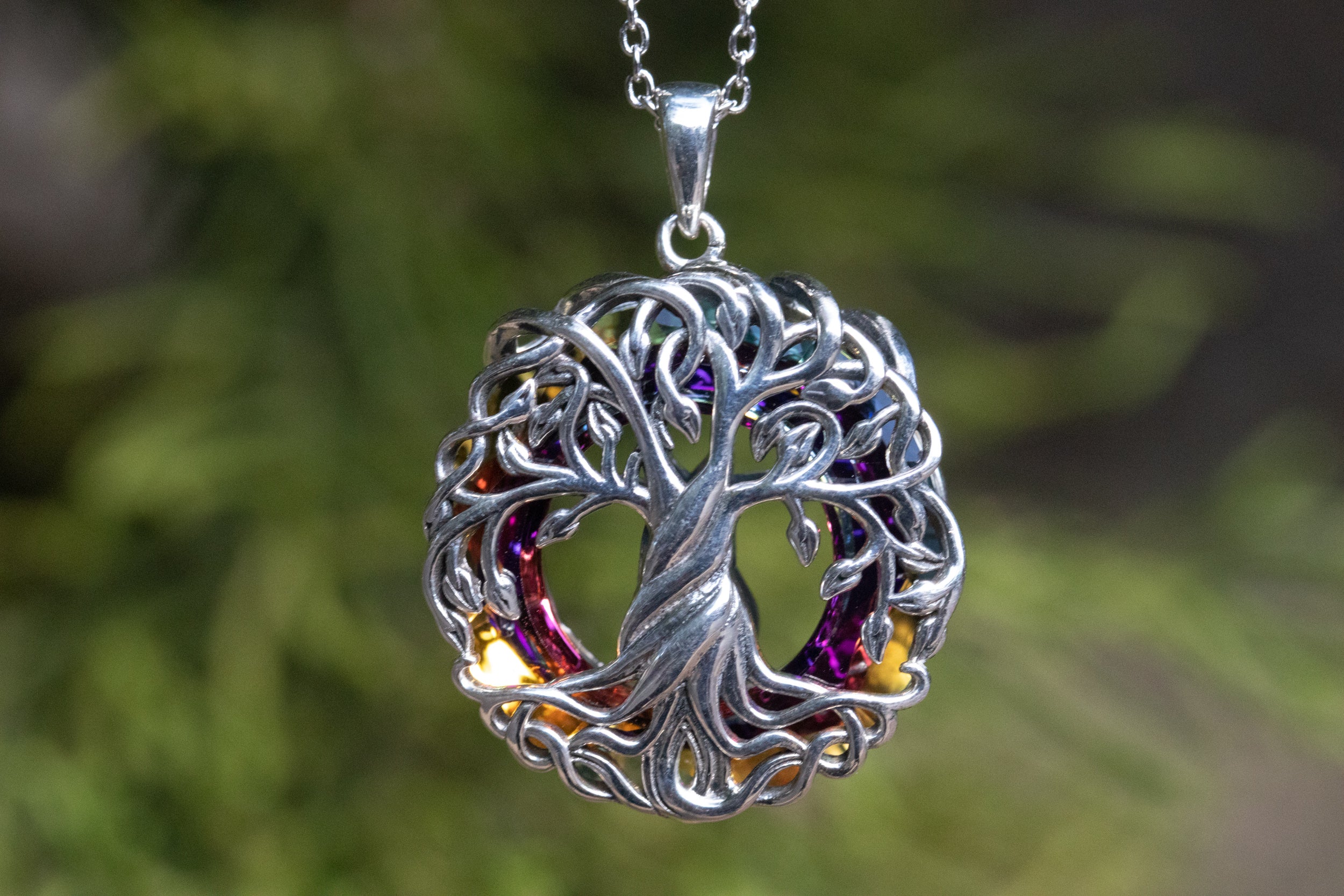 Necklace Tien Valo Celtic tree of life made of Celtic knots with zirconia  stainless steel - Catch
