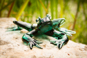 glass frog with cremation ash