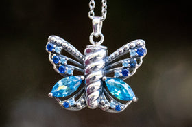 Crystal Butterfly Urn, butterfly necklace, sterling silver necklace for ash, silver necklace for cremation, butterfly necklace for cremation ash, memorial jewelry, remembrance jewelry