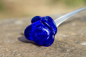 Memorial Glass Rose with Cremains