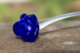 Memorial Glass Rose with Cremains