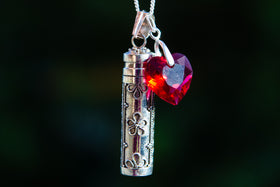 Sterling silver pendant with crystal heart