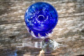 glass urn with ash