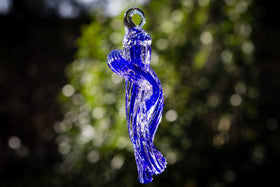 glass ornament with cremation ash